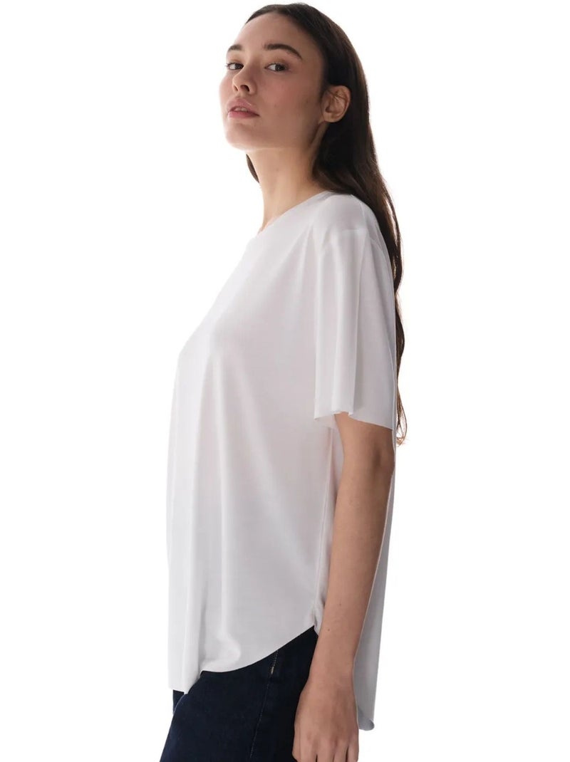 T-shirt oversize in modal con girocollo penti Bianco - Kiabi