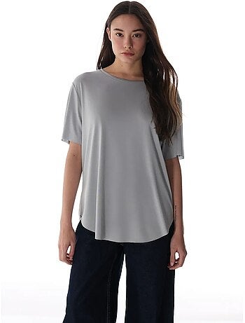 T-shirt oversize in modal con girocollo penti