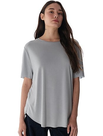 T-shirt oversize in modal con girocollo penti
