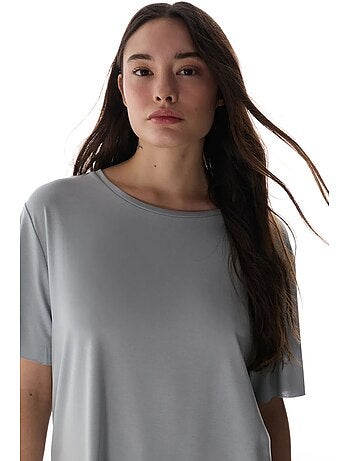 T-shirt oversize in modal con girocollo penti