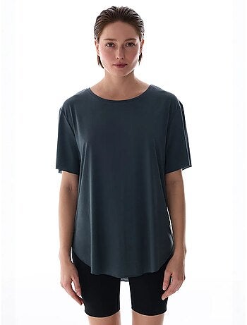 T-shirt oversize in modal con girocollo penti