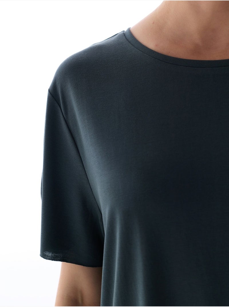 T-shirt oversize in modal con girocollo penti Grigio nero - Kiabi