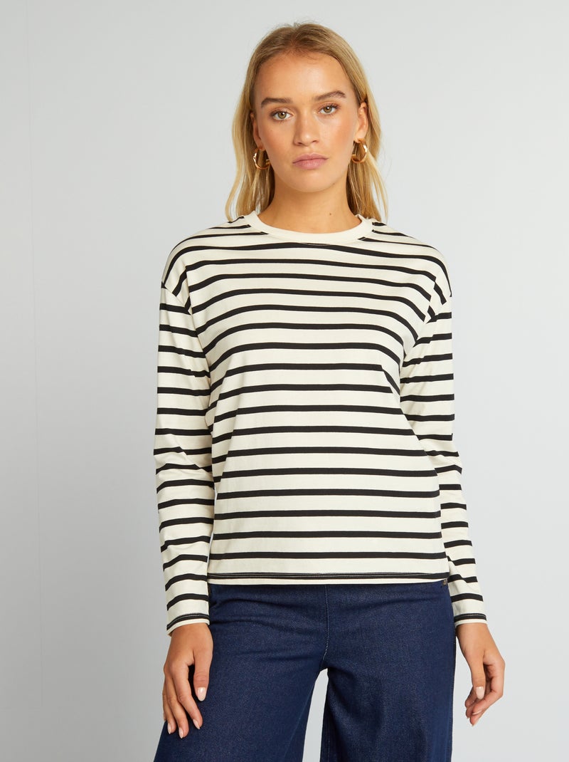 T-shirt oversize maniche lunghe BIANCO - Kiabi