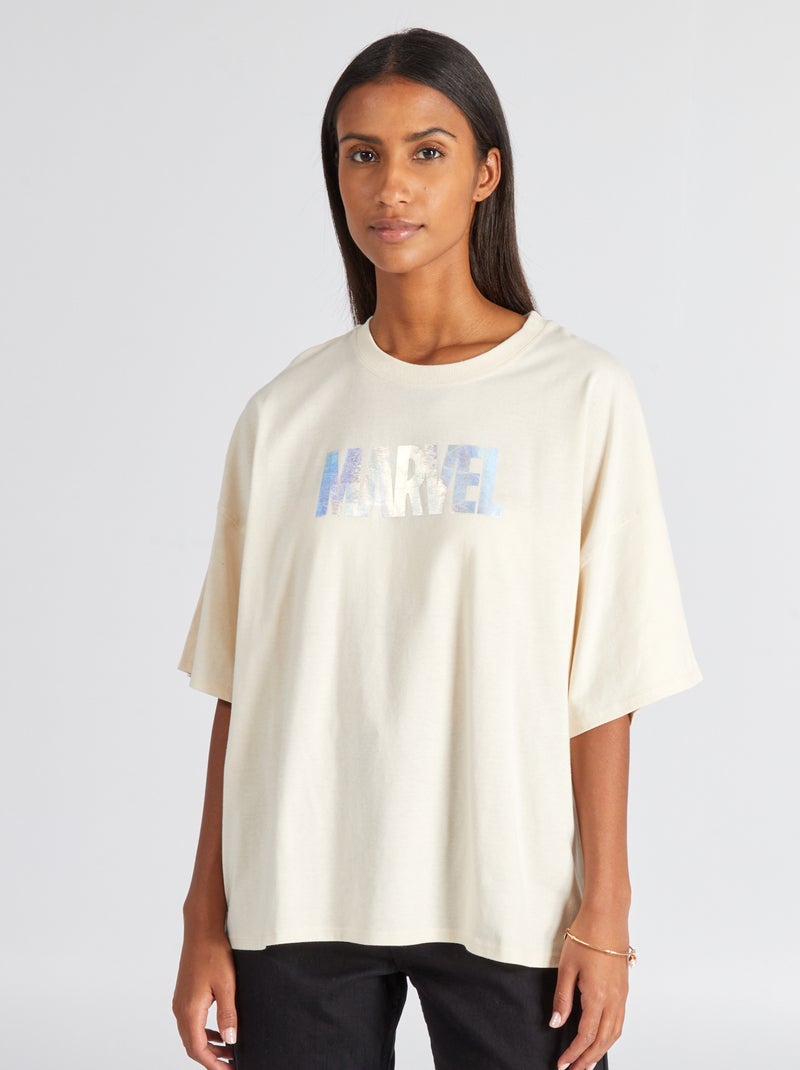 T-shirt oversize 'Marvel' beige - Kiabi