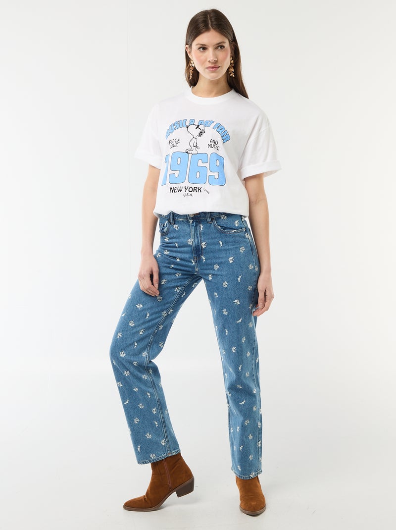 T-shirt oversize 'Snoopy' Bianco - Kiabi