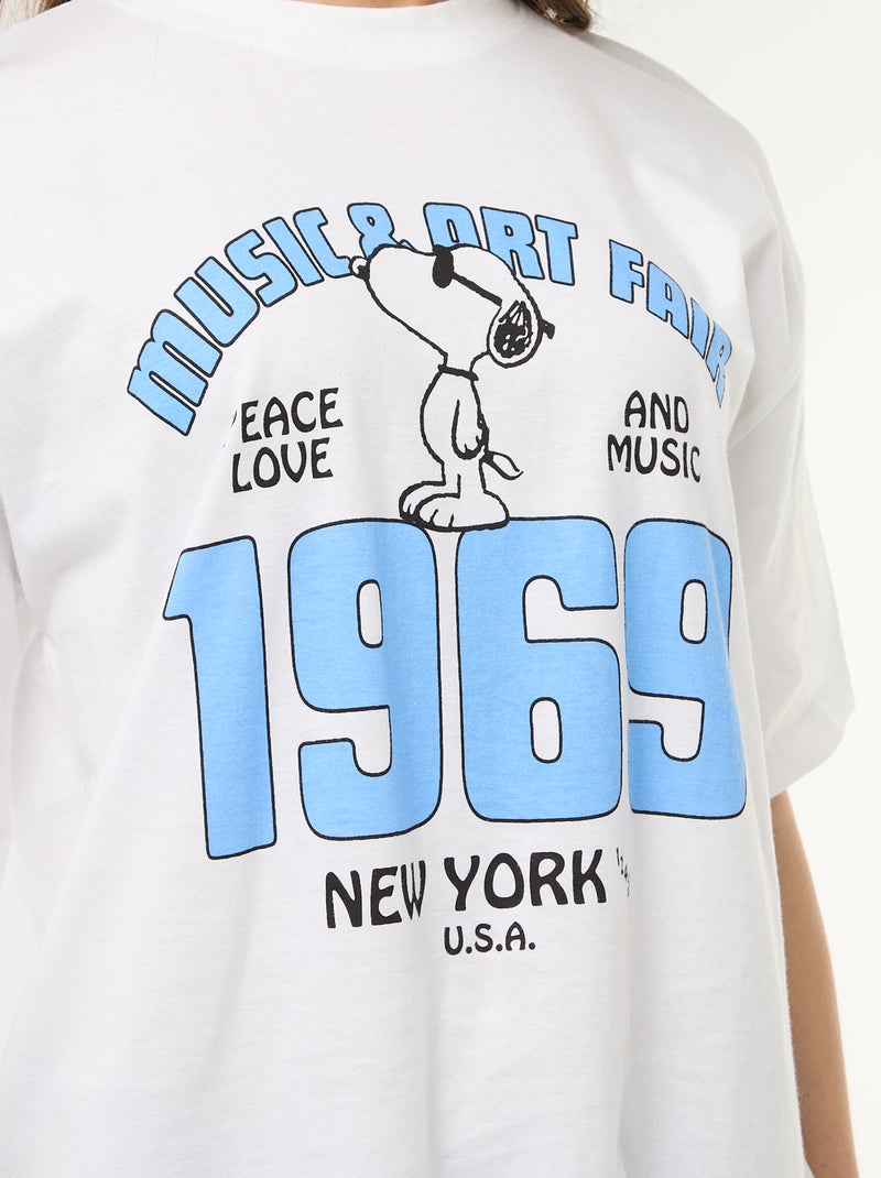T-shirt oversize 'Snoopy' Bianco - Kiabi