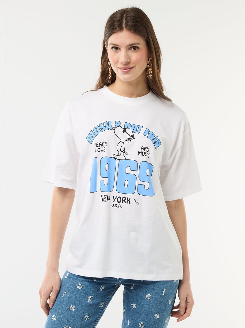 T-shirt oversize 'Snoopy' Bianco - Kiabi