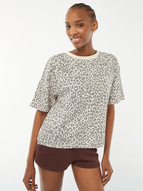 T-shirt oversize stampa leopardata - Kiabi
