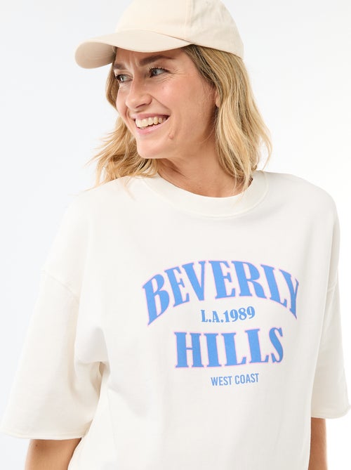 T-shirt oversize stampata a maniche corte - Kiabi