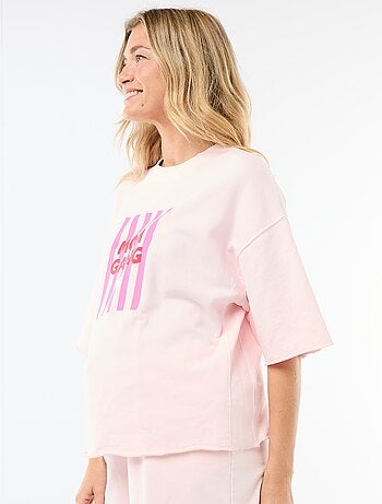 T-shirt oversize stampata a maniche corte