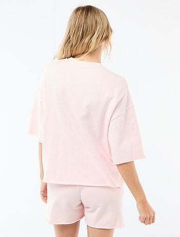 T-shirt oversize stampata a maniche corte