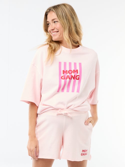 T-shirt oversize stampata a maniche corte - Kiabi