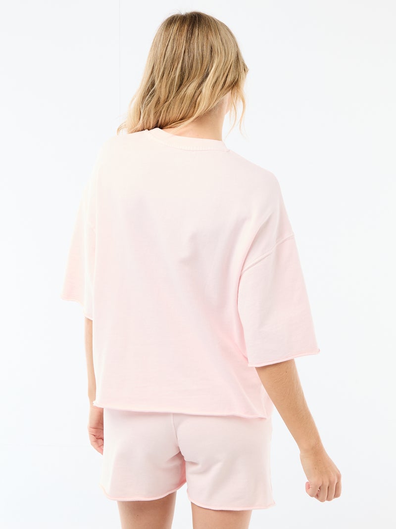 T-shirt oversize stampata a maniche corte Rosa - Kiabi