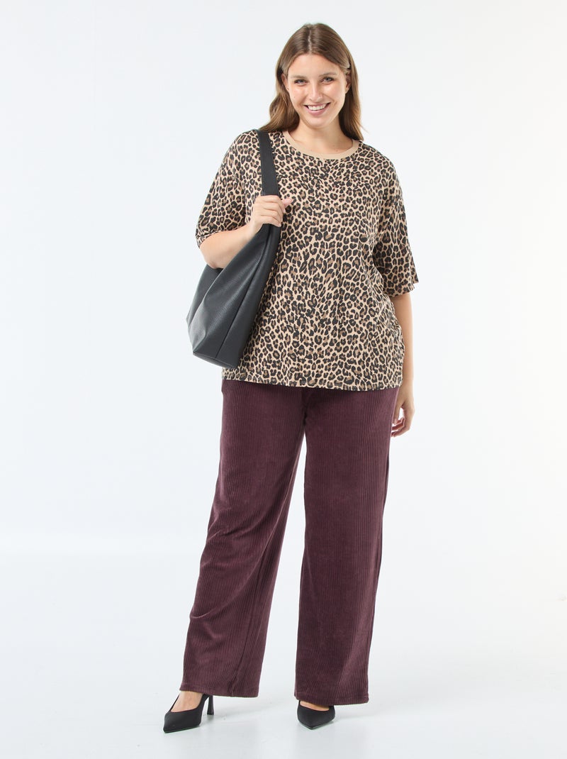 T-shirt oversize stampata Beige - Kiabi