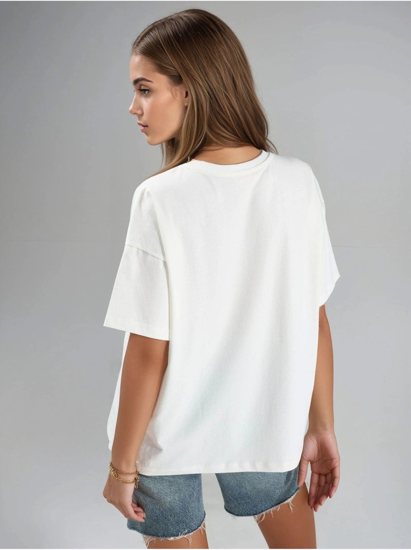 T-shirt oversize stampata hiccup Bianco - Kiabi