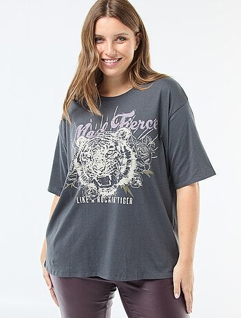 T-shirt oversize stampata