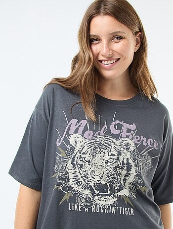 T-shirt oversize stampata