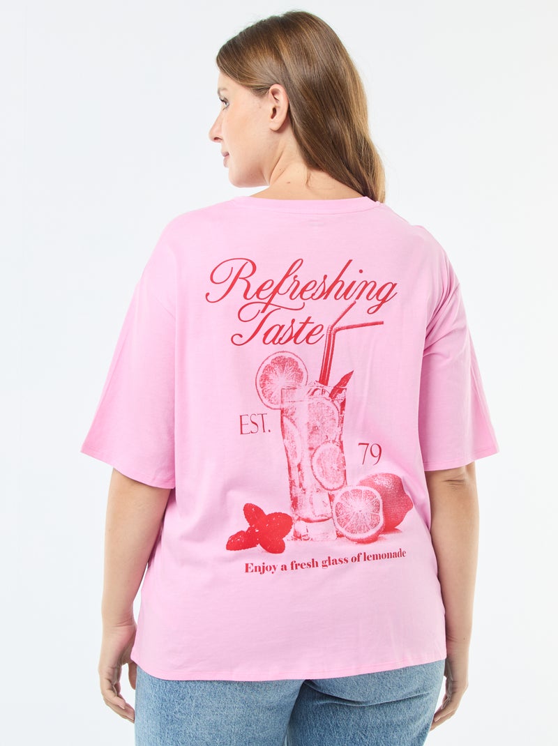 T-shirt oversize stampata Rosa - Kiabi