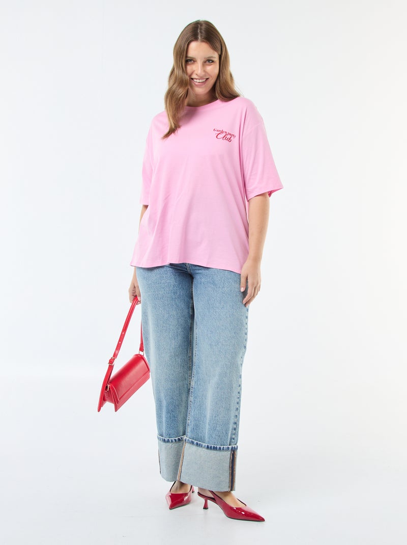 T-shirt oversize stampata Rosa - Kiabi
