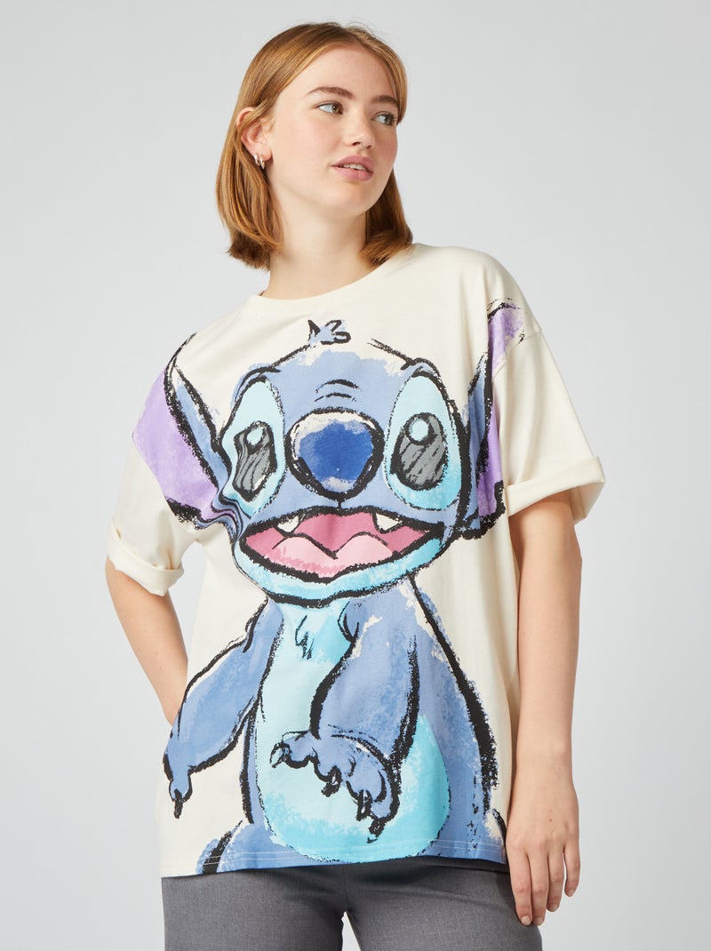 T-shirt oversize 'Stitch' BIANCO - Kiabi