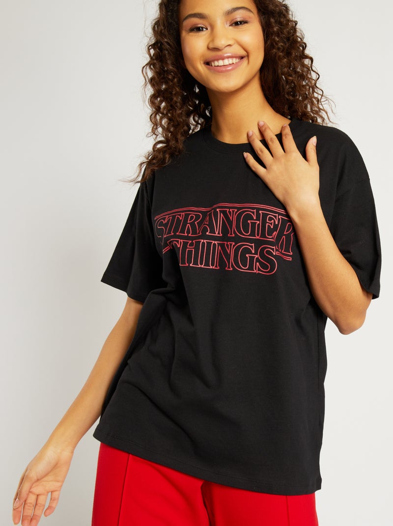 T-shirt oversize 'Stranger Things' Nero - Kiabi