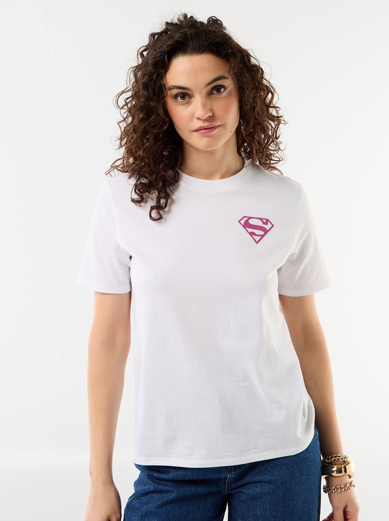 T-shirt oversize 'Supergirl' 'DC Comics' a maniche corte Bianco - Kiabi