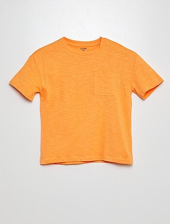 T-shirt oversize tinta unita con tasca