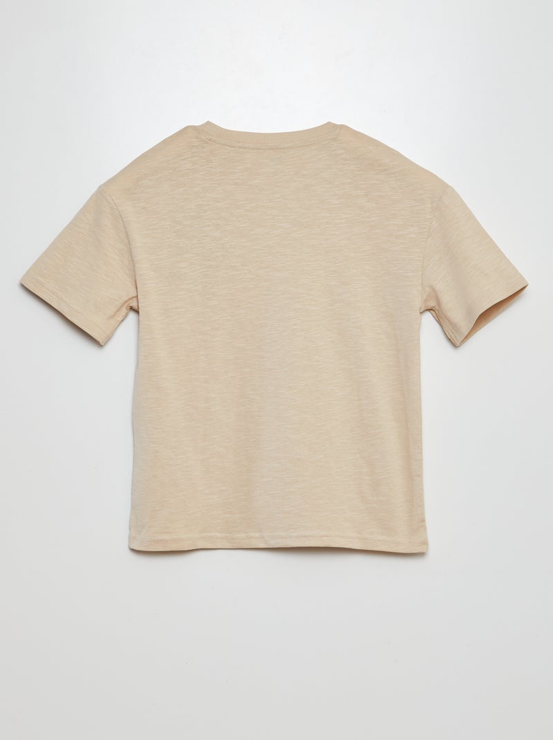 T-shirt oversize tinta unita con tasca BEIGE - Kiabi