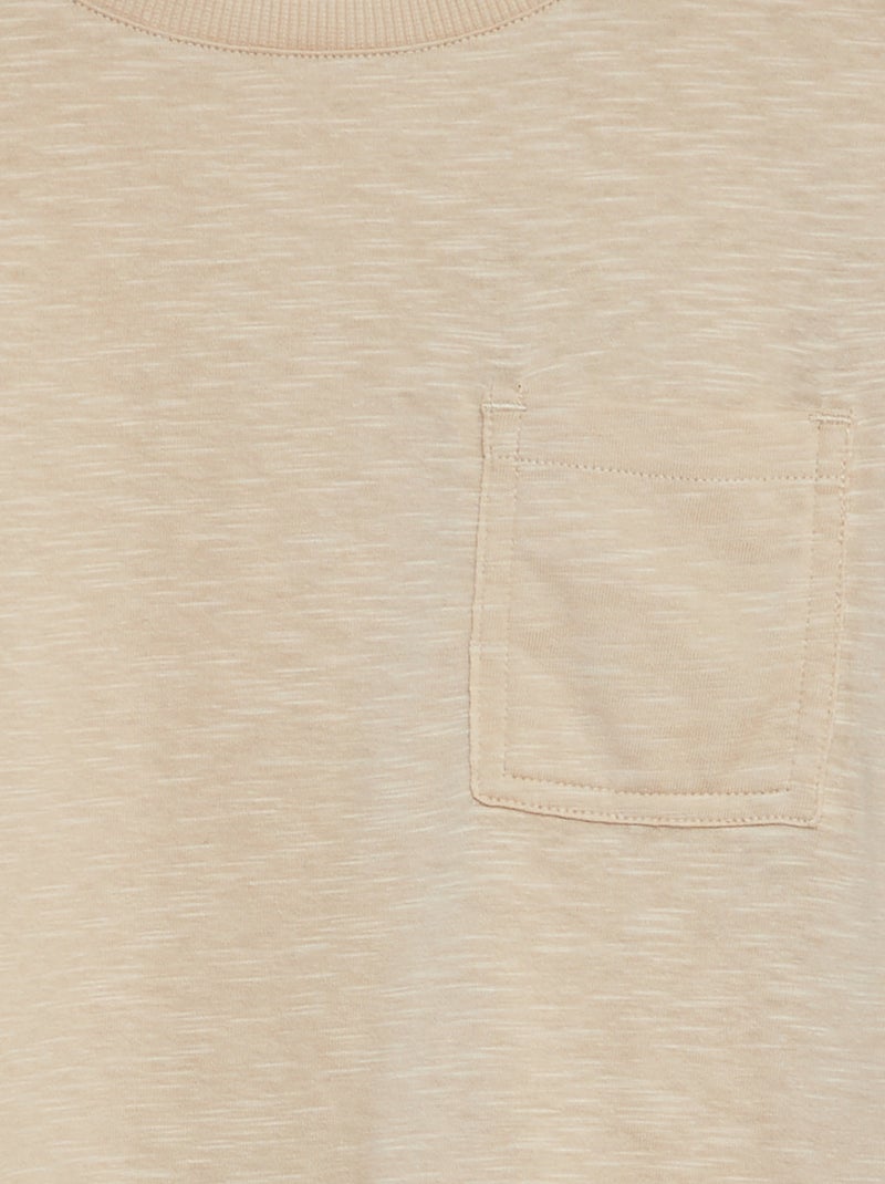 T-shirt oversize tinta unita con tasca BEIGE - Kiabi