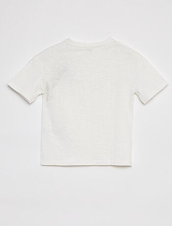 T-shirt oversize tinta unita con tasca