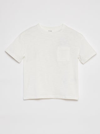 T-shirt oversize tinta unita con tasca