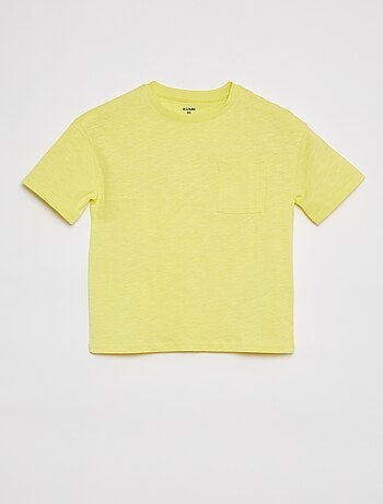 T-shirt oversize tinta unita con tasca