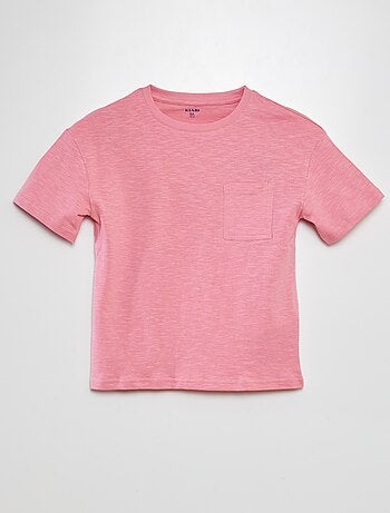 T-shirt oversize tinta unita con tasca