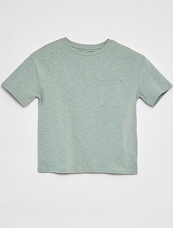 T-shirt oversize tinta unita con tasca