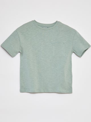 T-shirt oversize tinta unita con tasca
