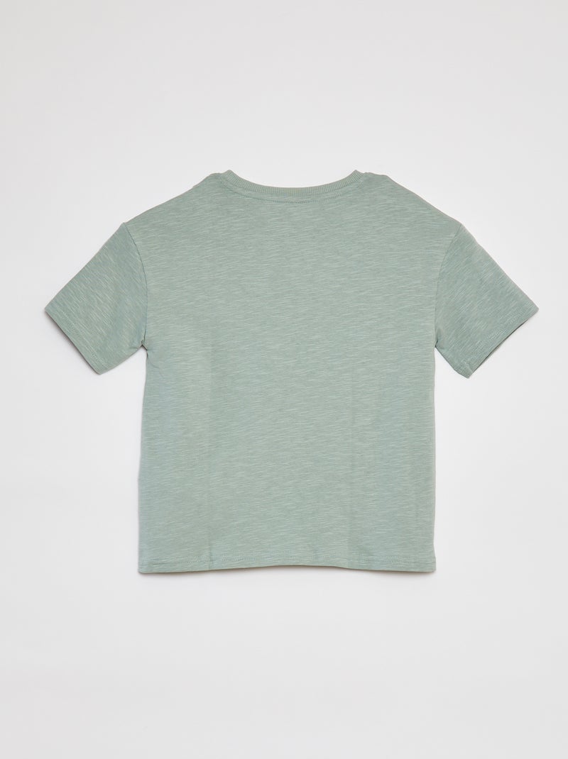 T-shirt oversize tinta unita con tasca VERDE - Kiabi