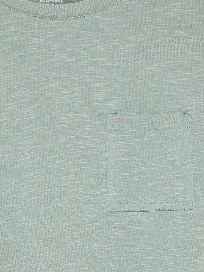 T-shirt oversize tinta unita con tasca VERDE - Kiabi