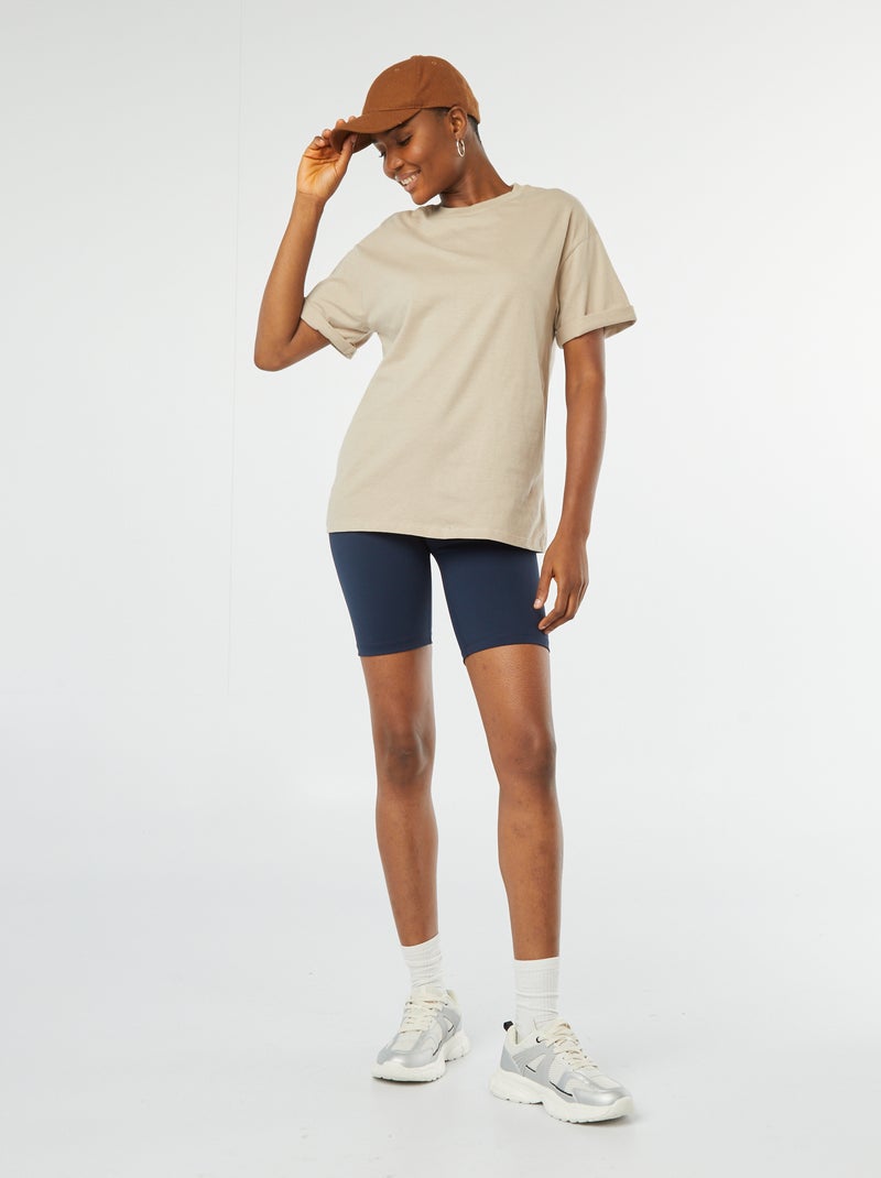 T-shirt oversize tinta unita Maniche t-shirt a maniche corte oversize - beige - Kiabi