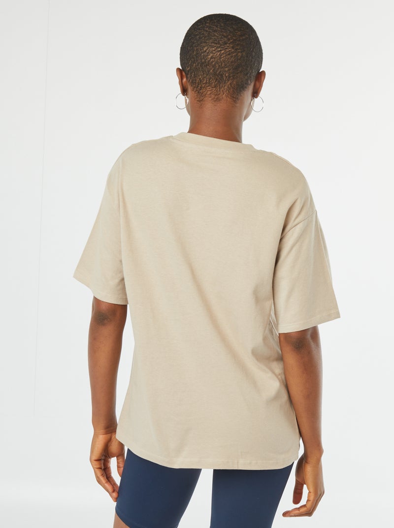 T-shirt oversize tinta unita Maniche t-shirt a maniche corte oversize - beige - Kiabi