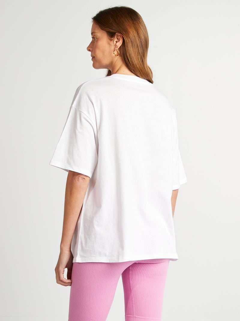 T-shirt oversize tinta unita Maniche t-shirt a maniche corte oversize - bianco - Kiabi