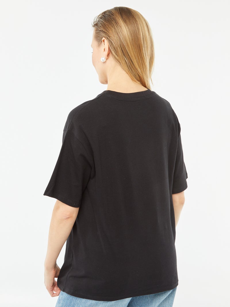 T-shirt oversize tinta unita Maniche t-shirt a maniche corte oversize - nero - Kiabi