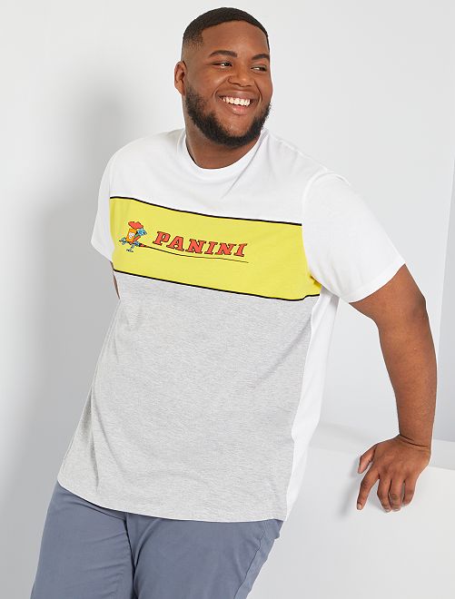 T-shirt 'Panini' color block - bianco - Kiabi - 15.00€