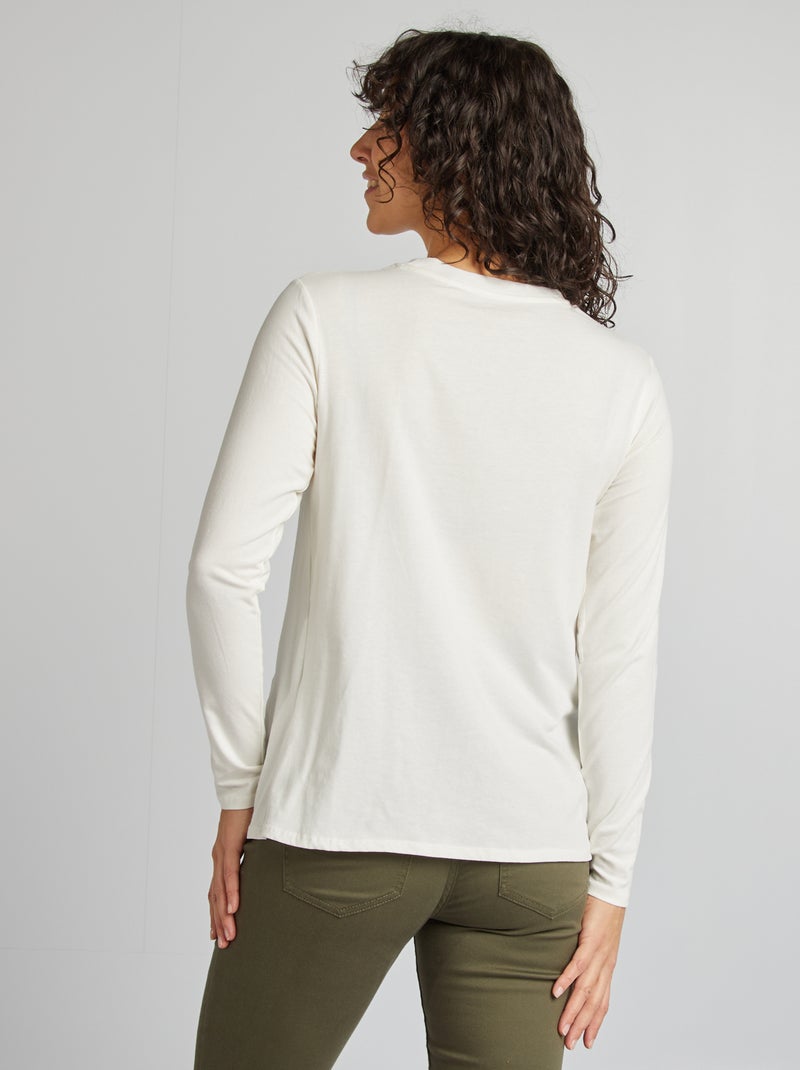 T-shirt per l'allattamento a maniche lunghe BIANCO - Kiabi