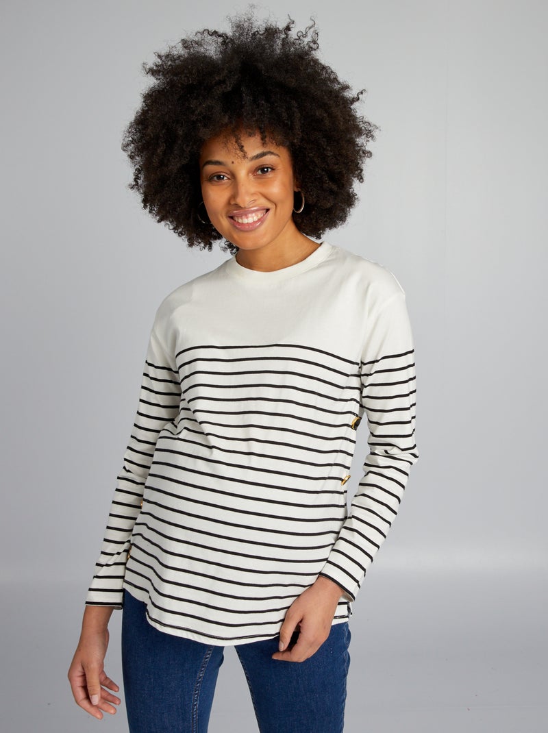 T-shirt per l'allattamento a righe BIANCO - Kiabi