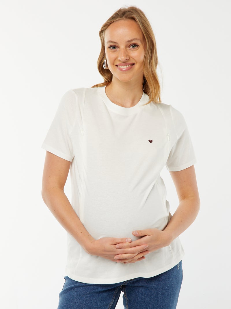 T-shirt per l'allattamento Bianco - Kiabi