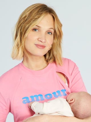T-shirt per l'allattamento con aperture