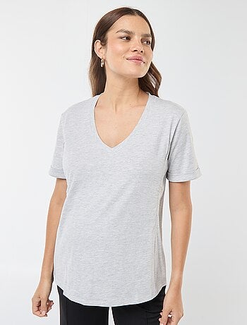 T-shirt per l'allattamento con scollo a V