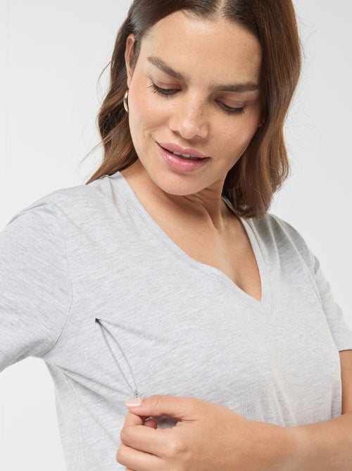 T-shirt per l'allattamento con scollo a V - Kiabi