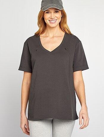 T-shirt per l'allattamento con scollo a V