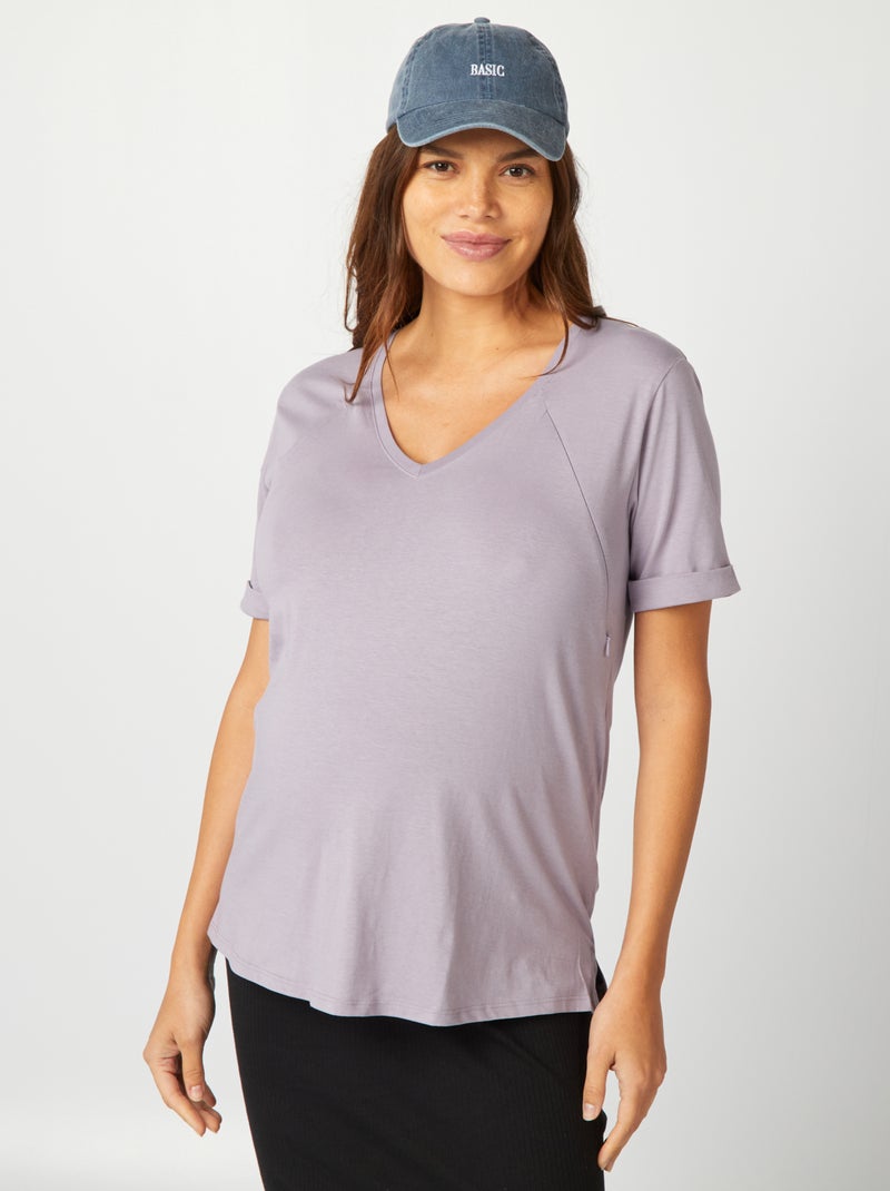 T-shirt per l'allattamento con scollo a V VIOLA - Kiabi